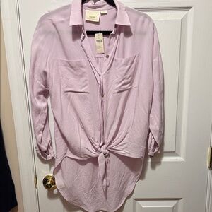 Maeve Lavender Button-Up Blouse